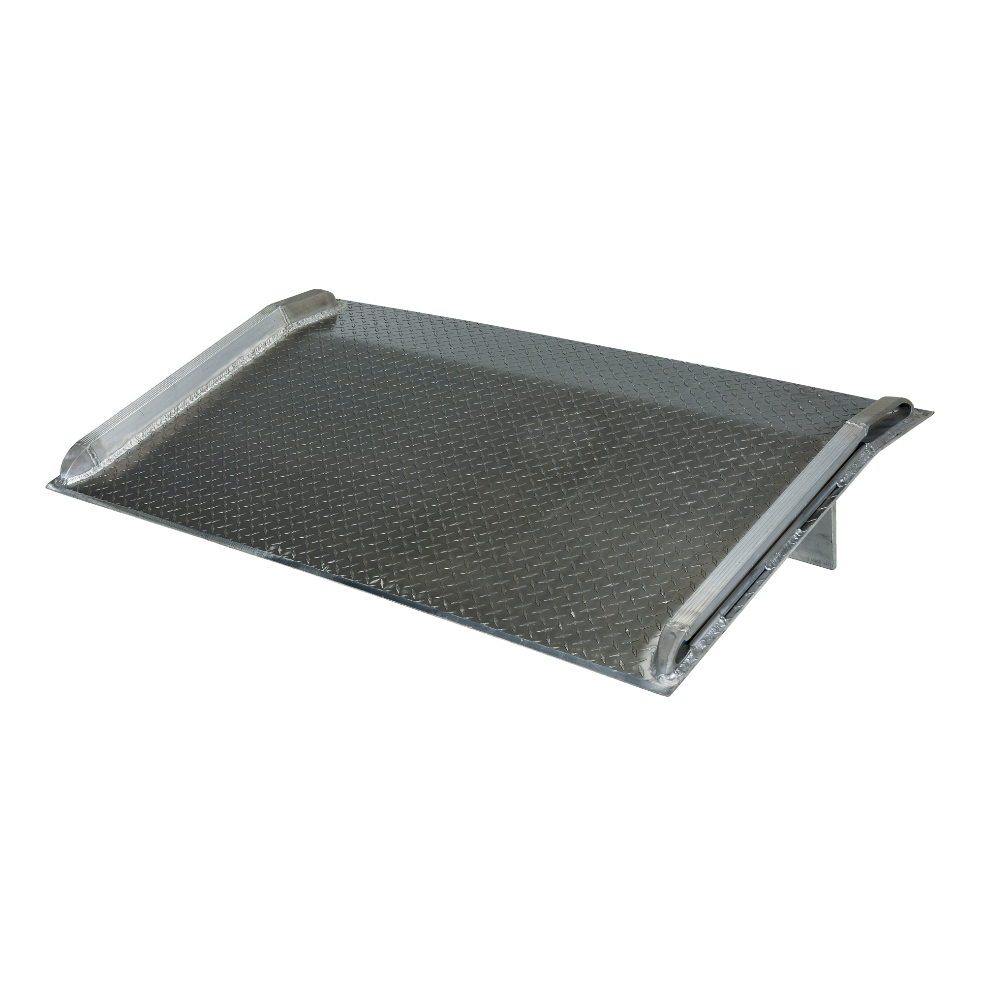 Vestil Aluminum Truck Dock Board - 72in. x 30in., 7000-Lb. Capacity, Welded Safety Curbs, Beveled Edges, Model# BTA-07007230